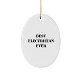 Funny Electrician Quotes Oval Ornament Gifts from Men to Electrician Christmas Unique - Image 1
